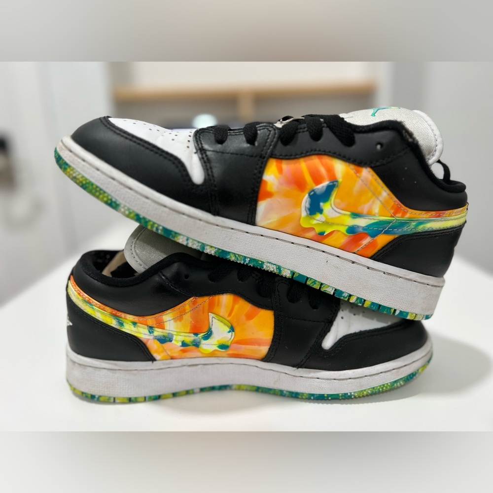 Pre-owned Nike Air Jordan 1 Retro Low SE GS Tie Dye Team Orange DJ6252-038